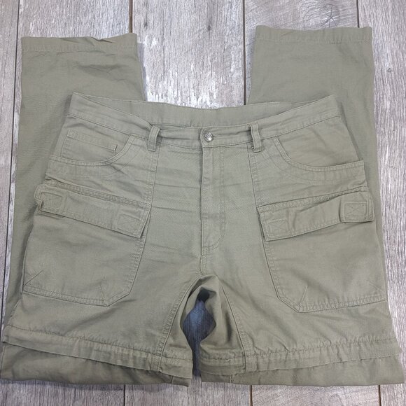 Vintage REI Pants Mens 36 Green Convertible Zip Off Hiking Safari Travel - Picture 4 of 9